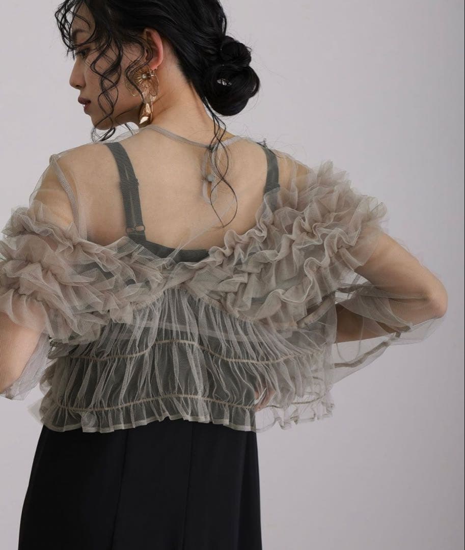 【eri】美品‼️ドレス未使用‼️【atlo】3点セットフリルボレロドレス