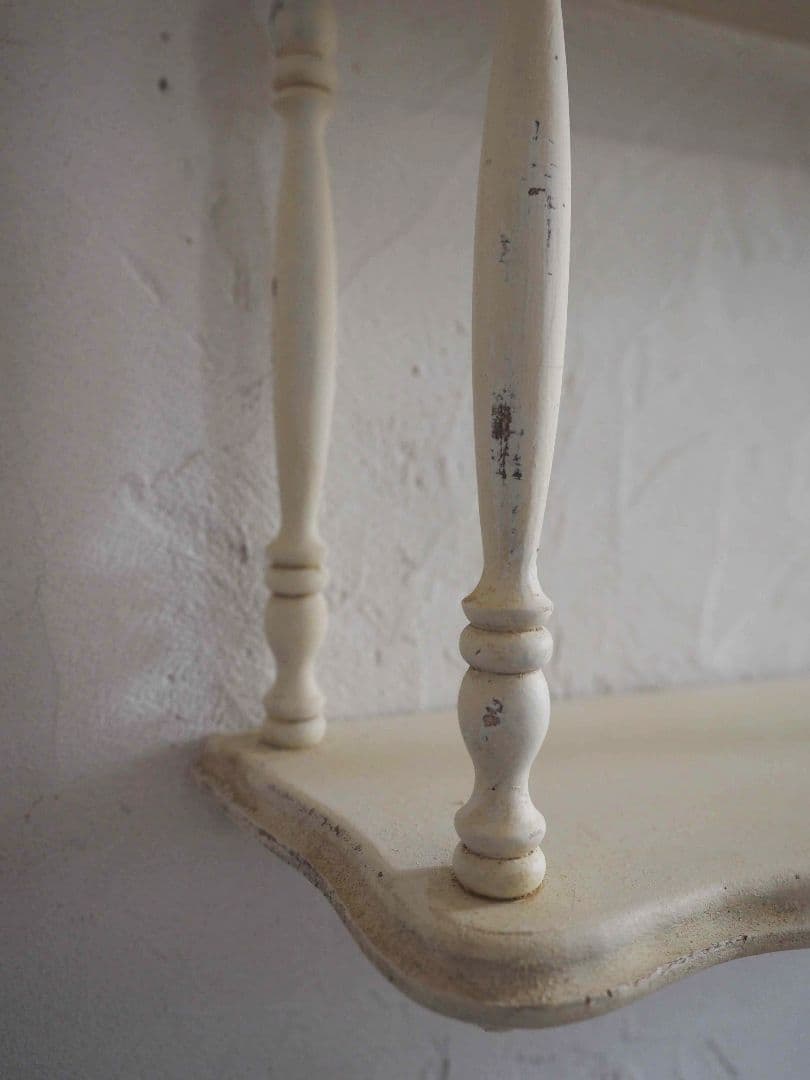 フランス　アンティーク　シェルフ　 木製 3段シェルフ　ウォールシェルフ　棚