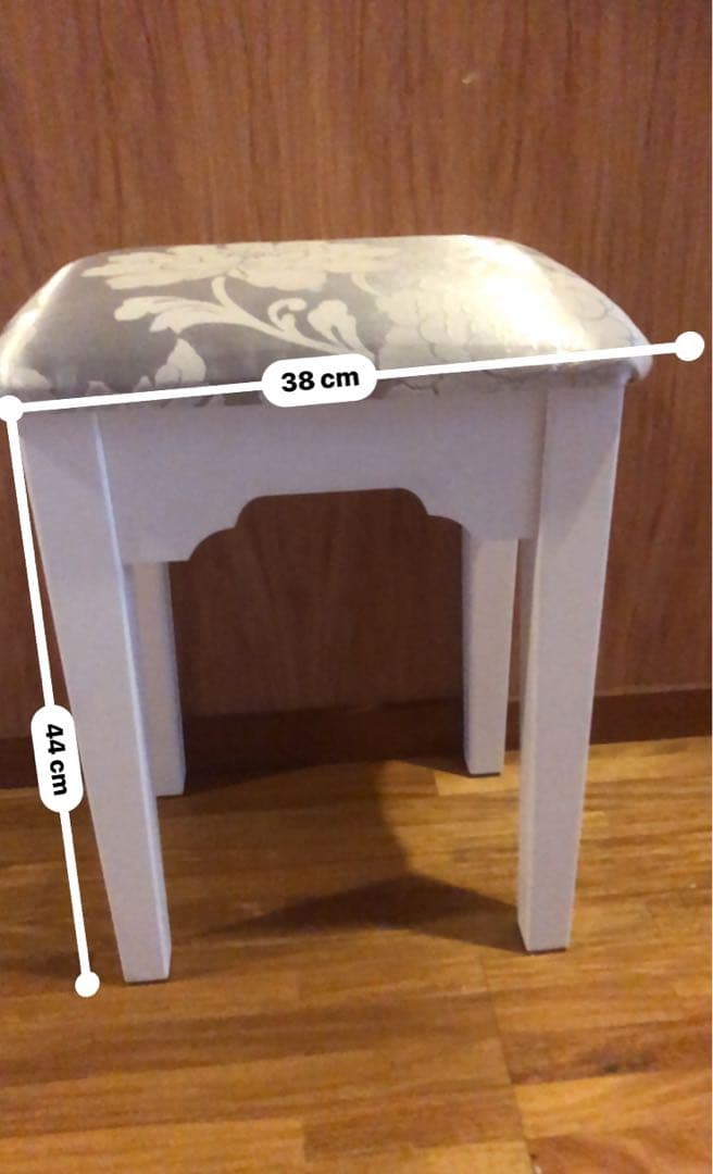 大輪花♦️豪華 シルバー×ホワイト♦️高級ヴィンテージ♦️希少 和柄スツール♦️送料込