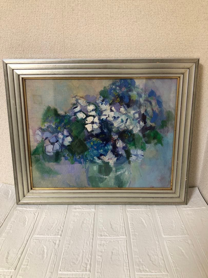 油絵（紫陽花）あじさい額装