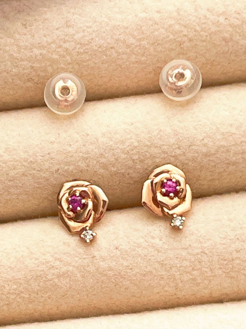 Canal 4°C k10 ピアス　ダイヤモンド　ルビー