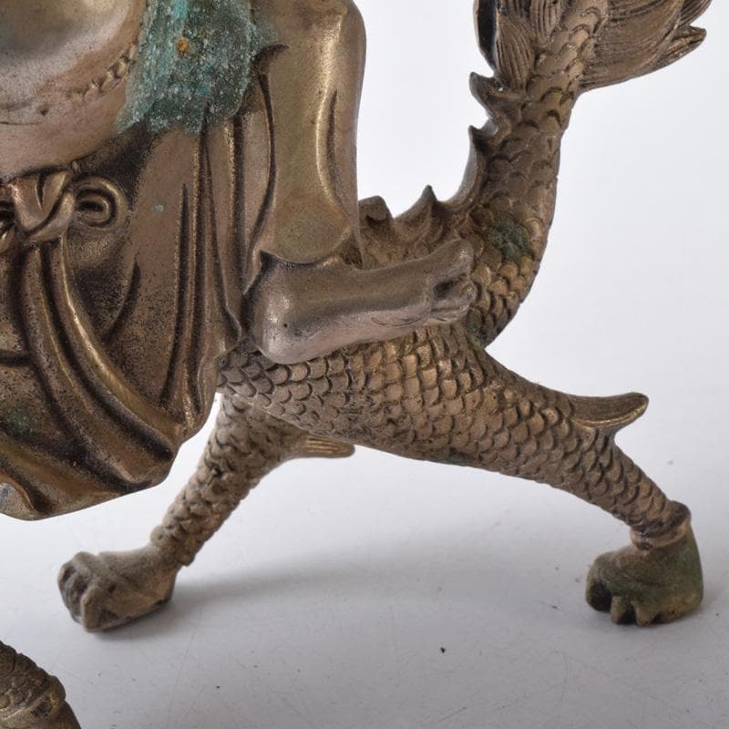 仏教美術　白銅　チベット仏　ヴァジュラパーニ　金剛手菩薩　仏像　V　7735