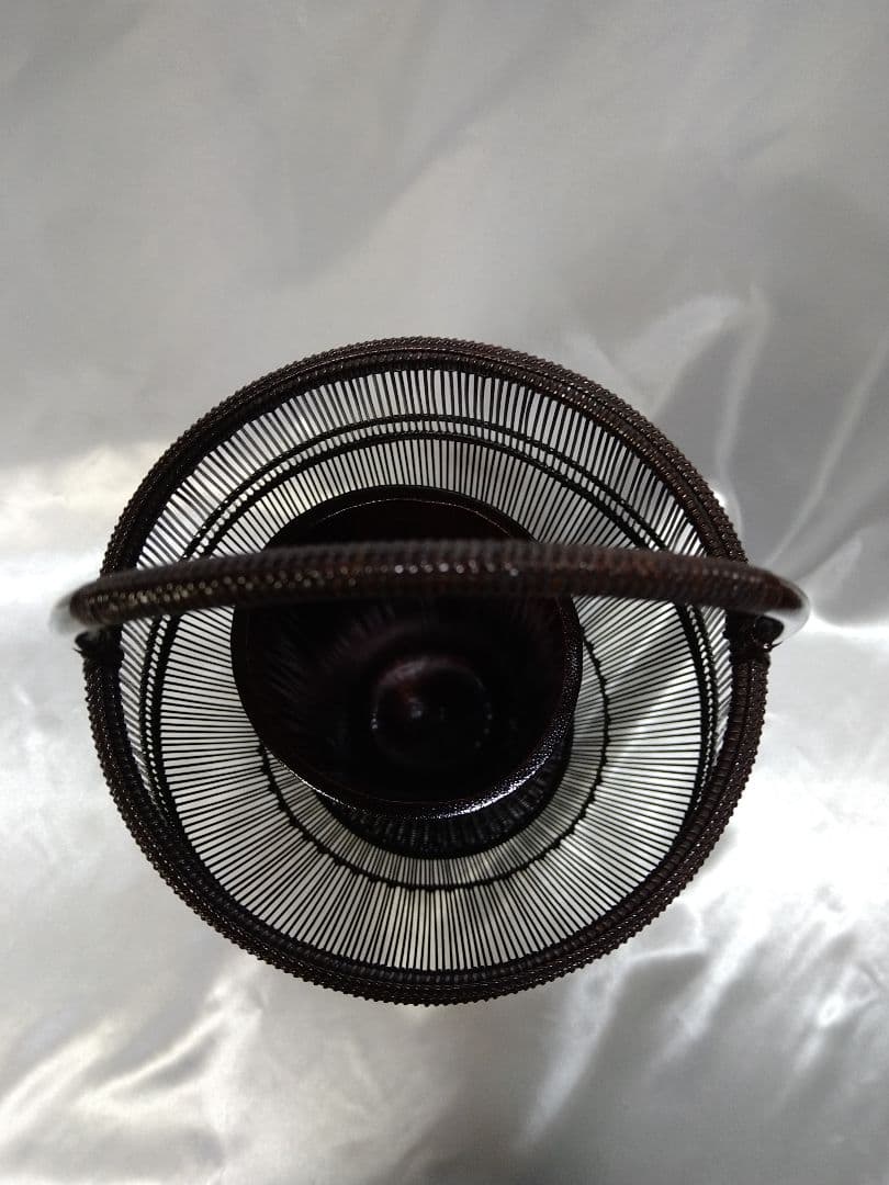 【稀少品】二代田辺竹雲斎 千集編瓜形 花籠 竹工芸品 美品 新品 芸術品