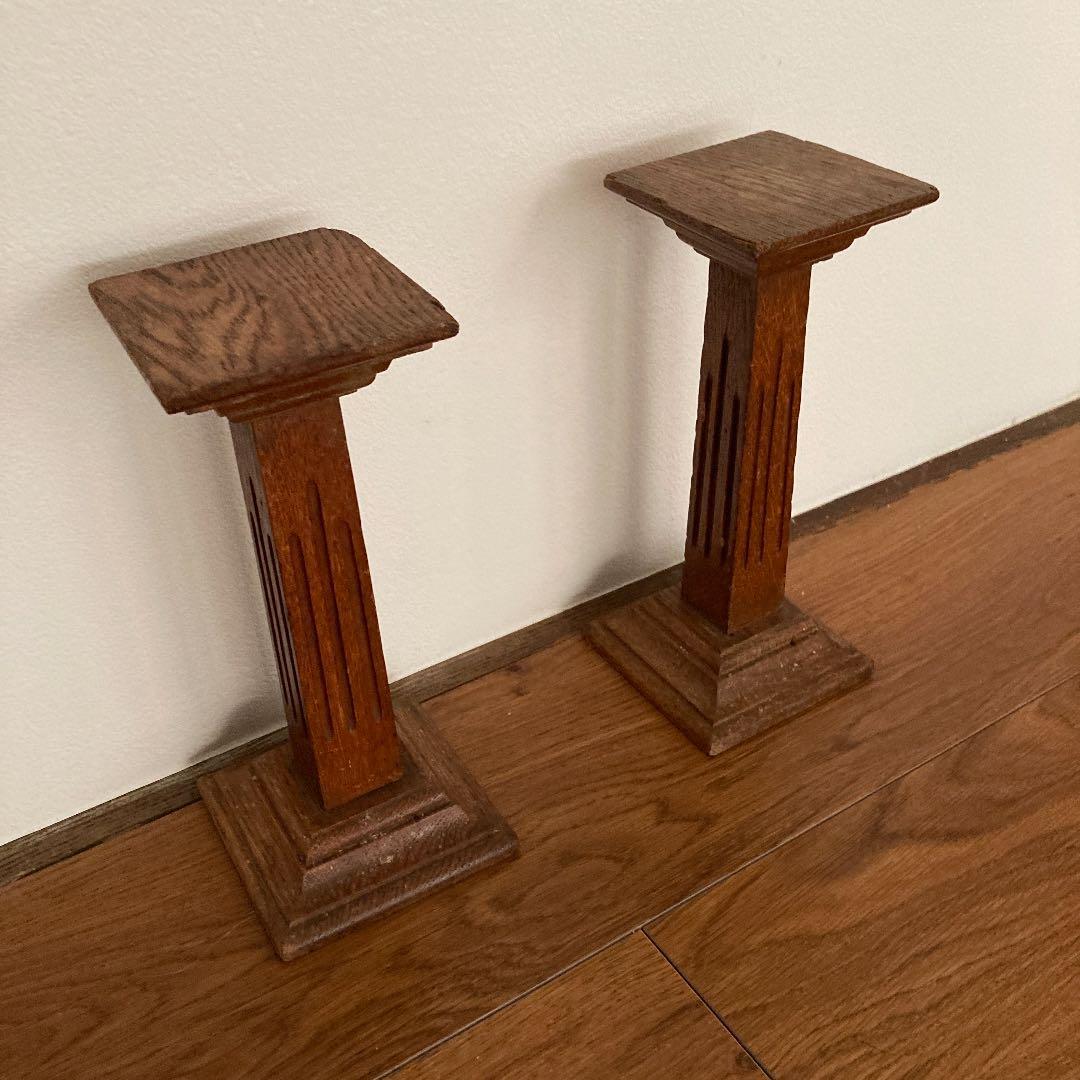 セールフランスアンティーク花器　木製飾り台　ビンテージ　ブロカント　1930年代