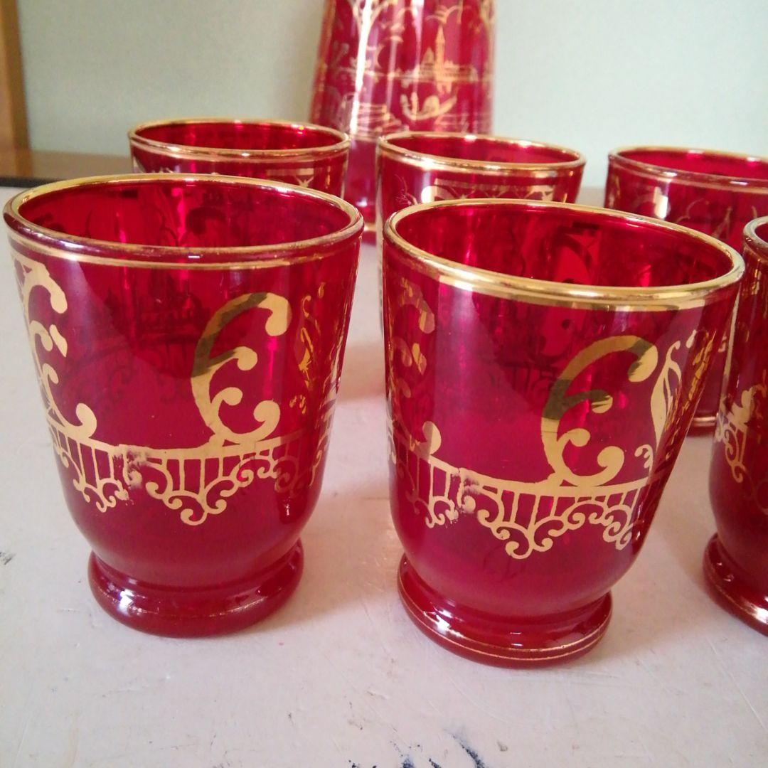 ベネチア？のグラスとデキヤンター7点。