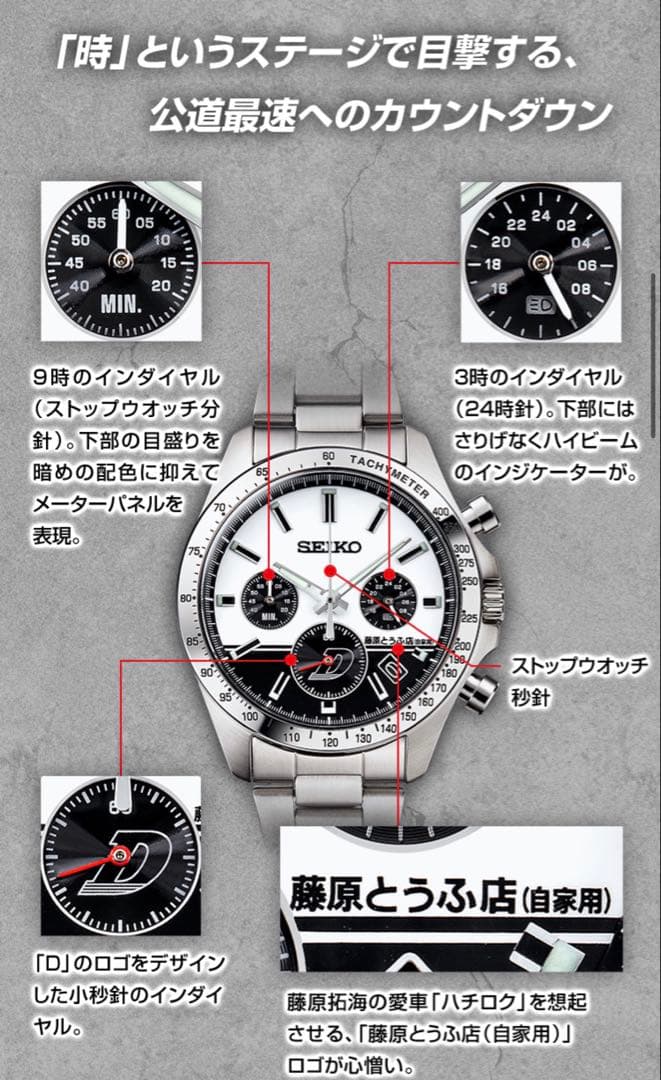 頭文字D30周年記念 SEIKO コラボウォッチ 限定1995点
