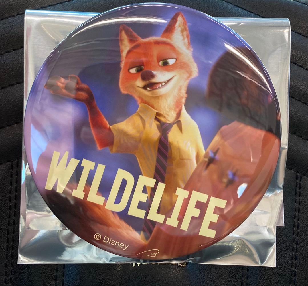 レア　ディズニー　ズートピア　缶バッジ　ニック　100mm スタンド付き