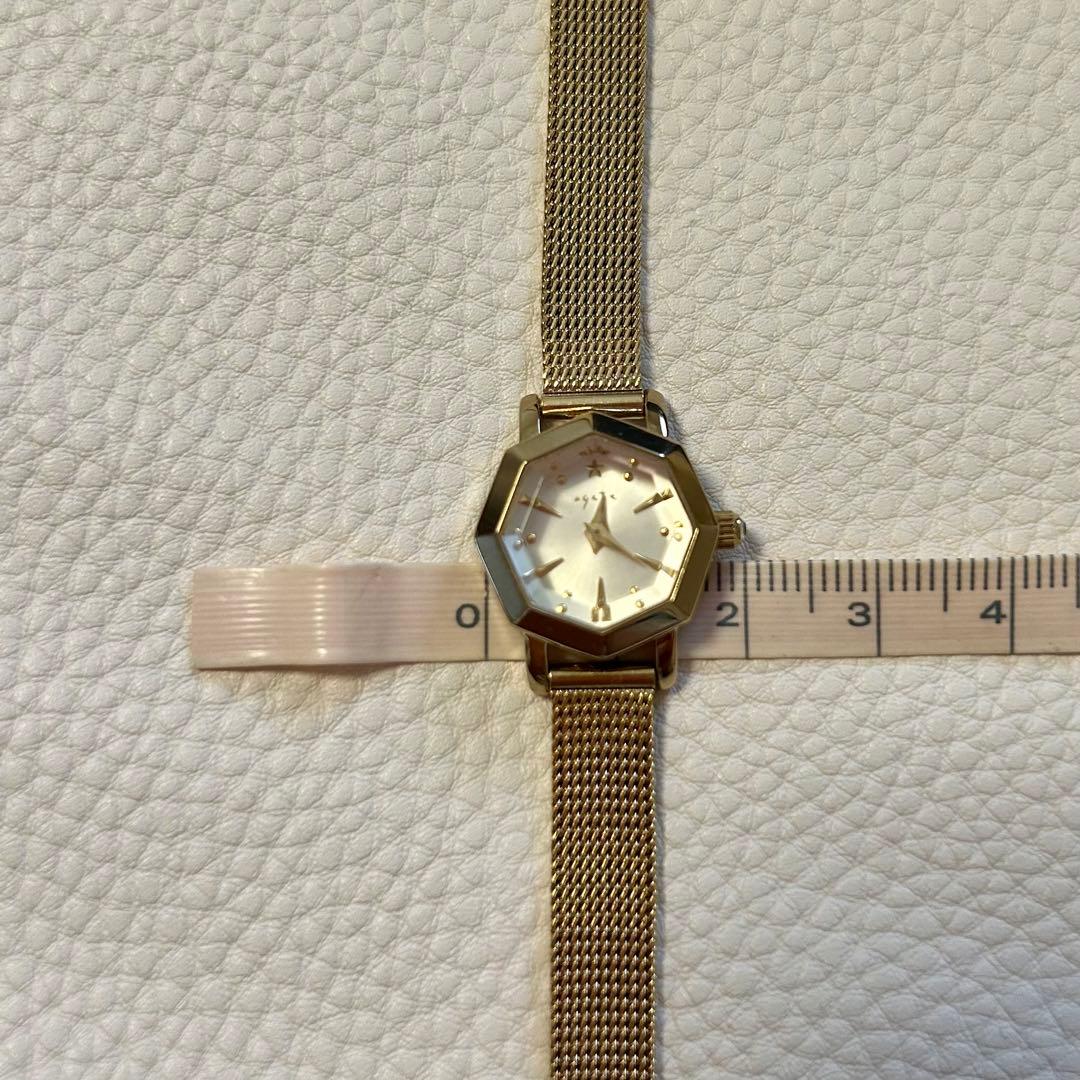 美品⭐︎ agete ドレスウォッチ　ゴールドメッシュベルト