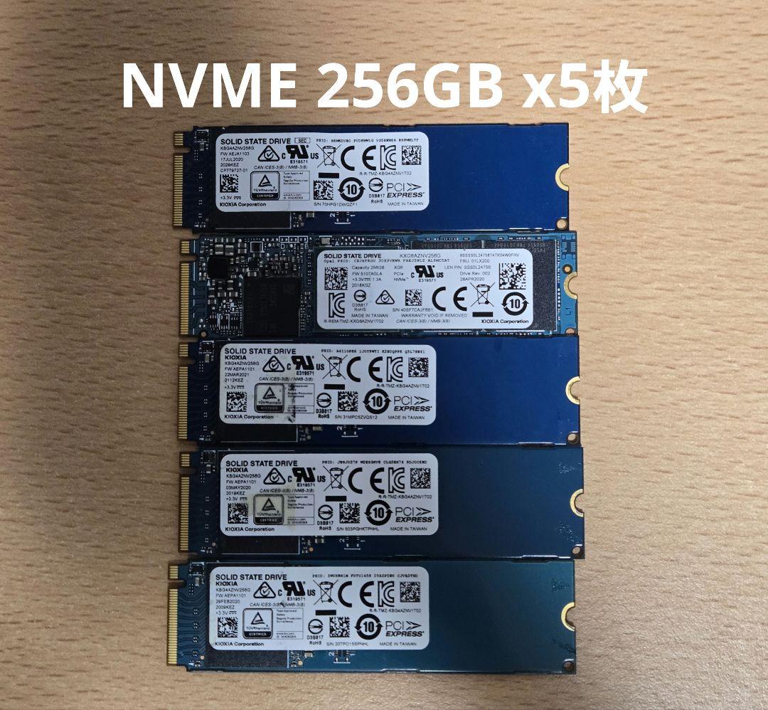 KIOXIA M.2 NVMe SSD 256GB 5枚セット