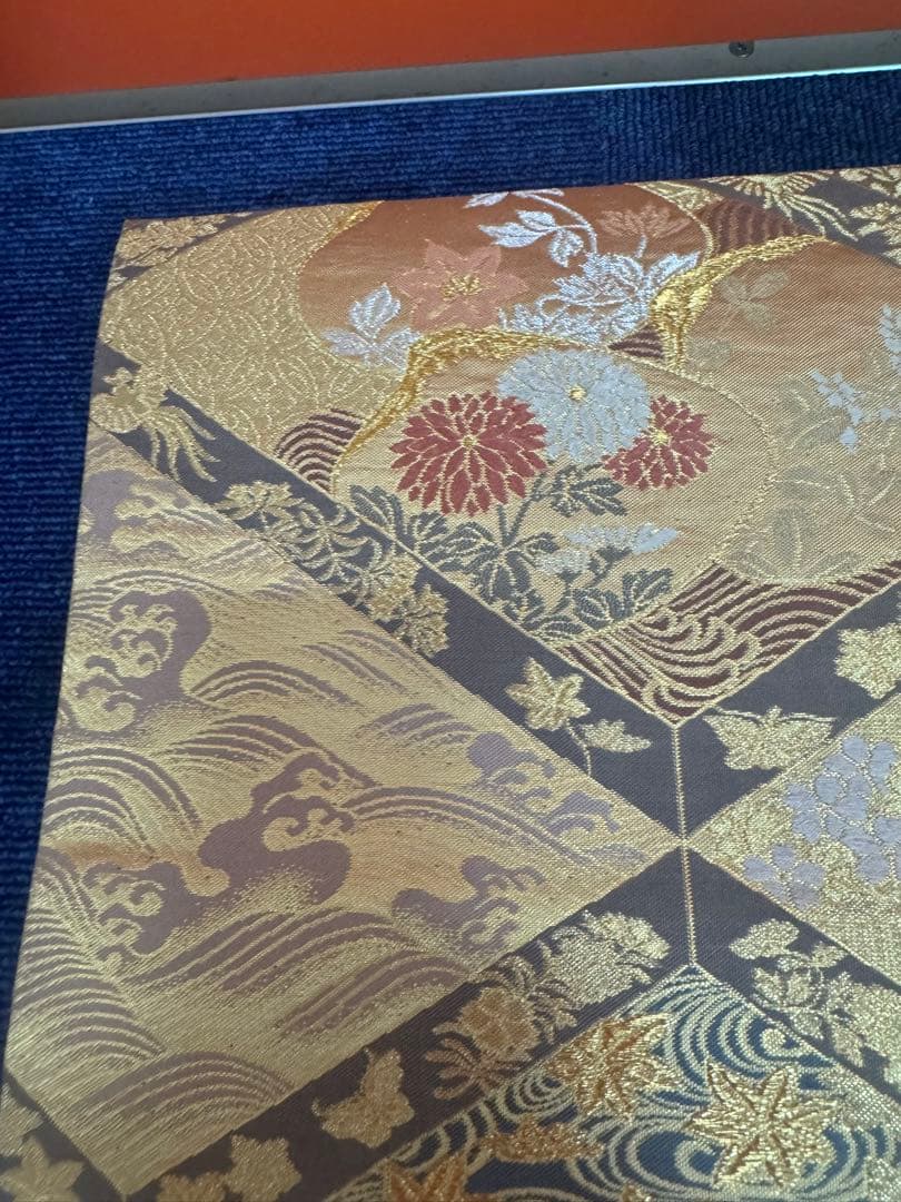 2702 袋帯 古代彫金紋 西陣織 金糸　高級上質上品　約440cm 未使用