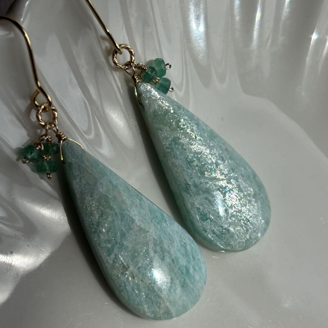 【専用です】14kgfブルーオパール✴︎フラワーガーデンカービングP260他