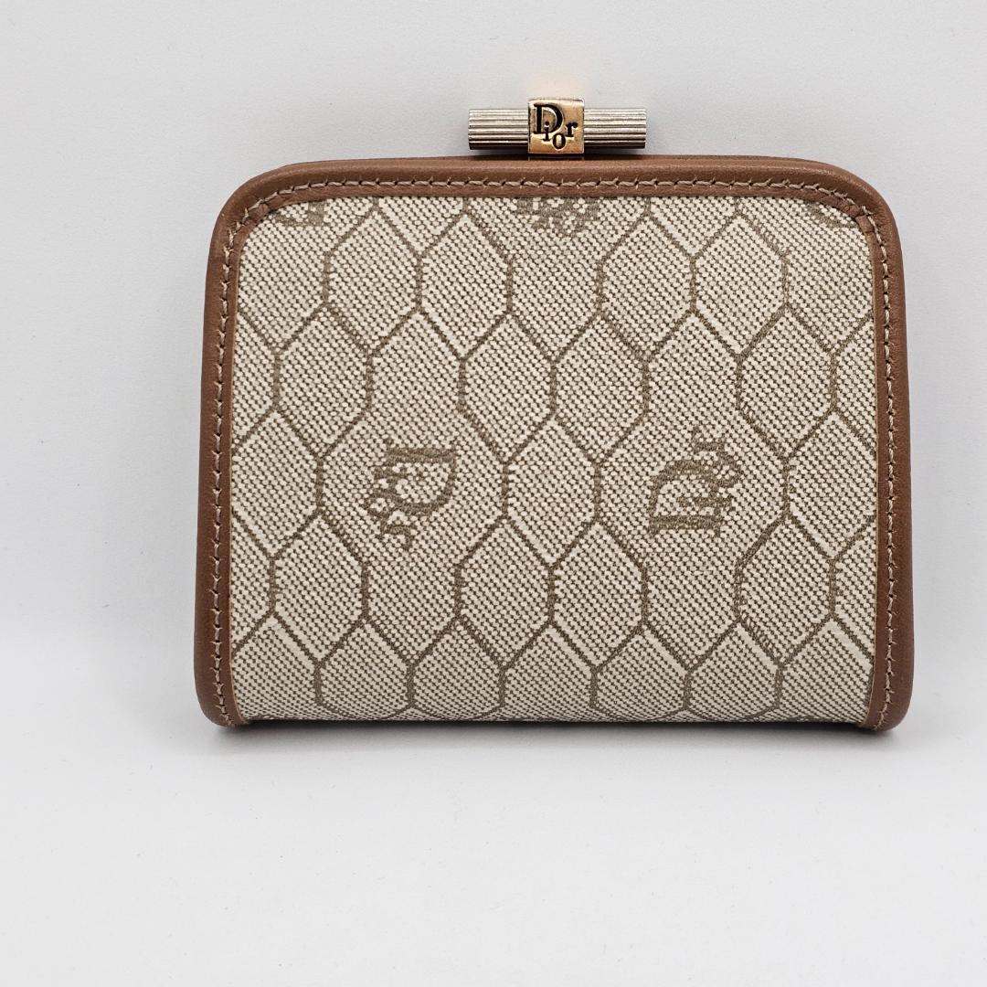 【極希少】Dior ヴィンテージ がま口財布 ハニカム柄 フランス製