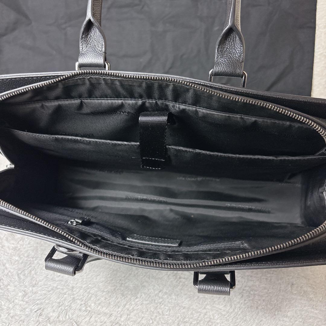 現行 EMPORIO ARMANI タンブルレザー ビジネスバッグ