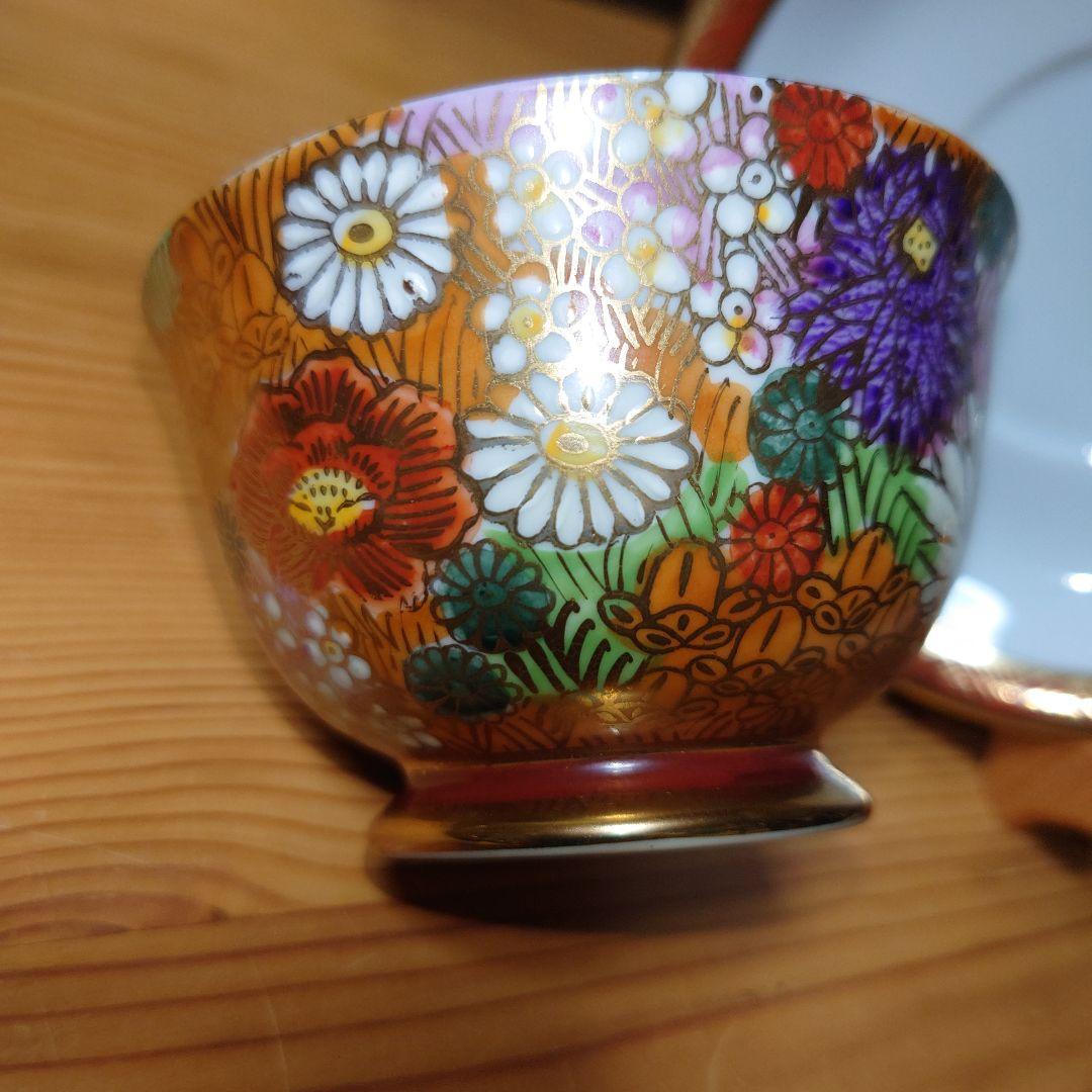 九谷焼 九谷祥隆 花詰 ティーカップ＆ソーサー 6客セット