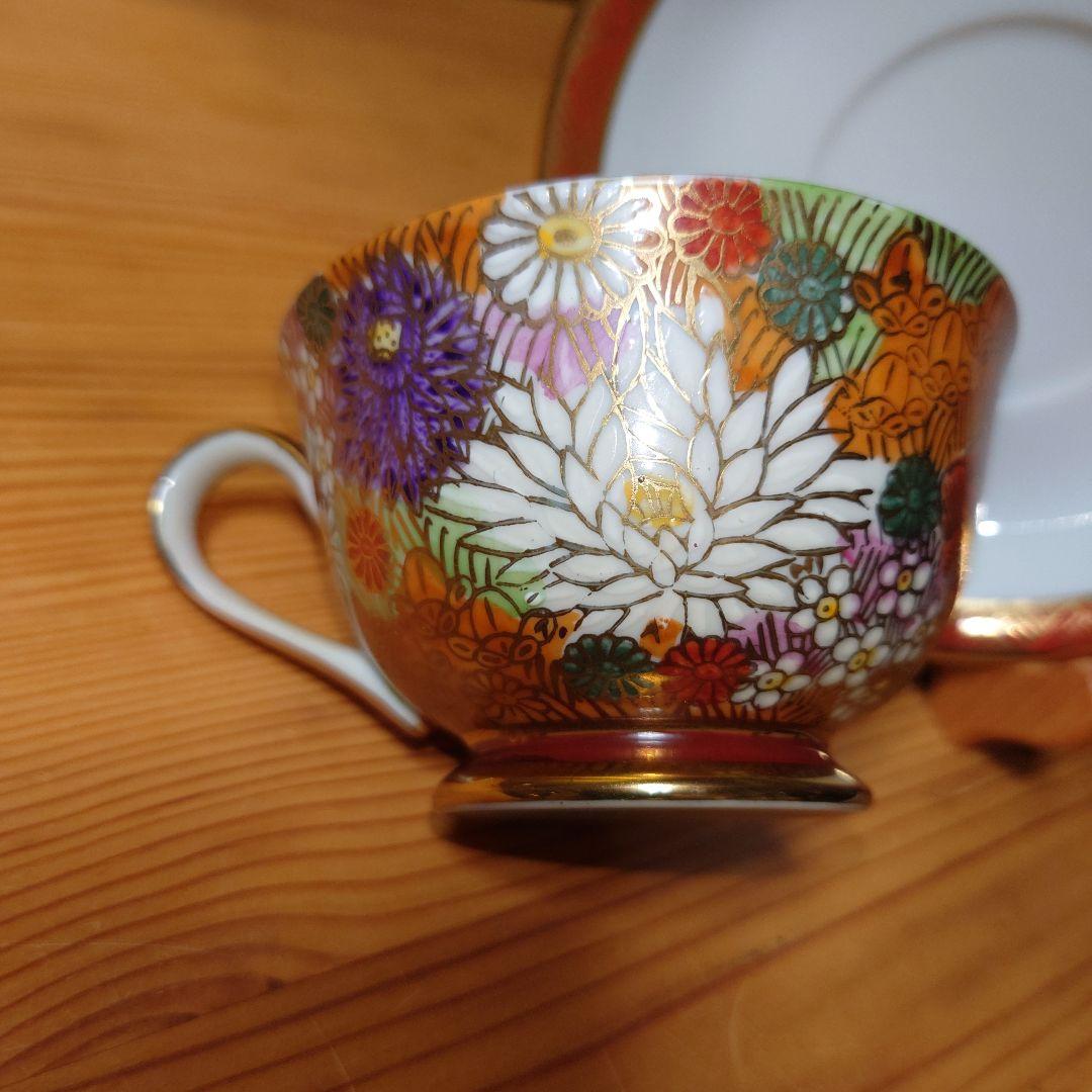 九谷焼 九谷祥隆 花詰 ティーカップ＆ソーサー 6客セット