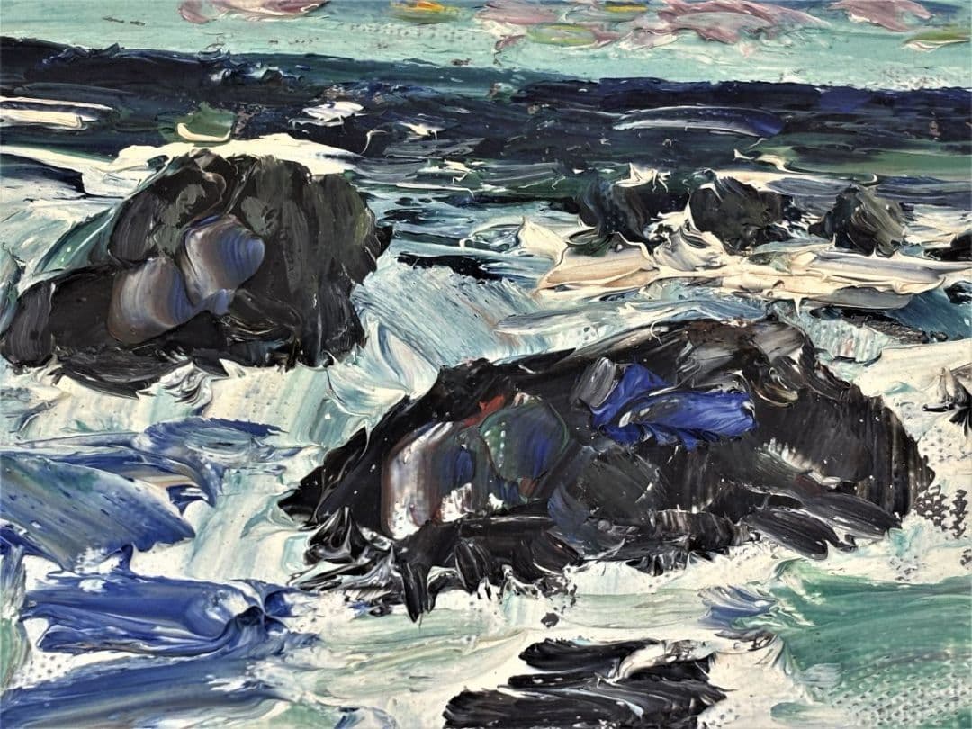 【真作】 小林和作 「海」 アトリエにて直接購入品 油絵 油彩 4号