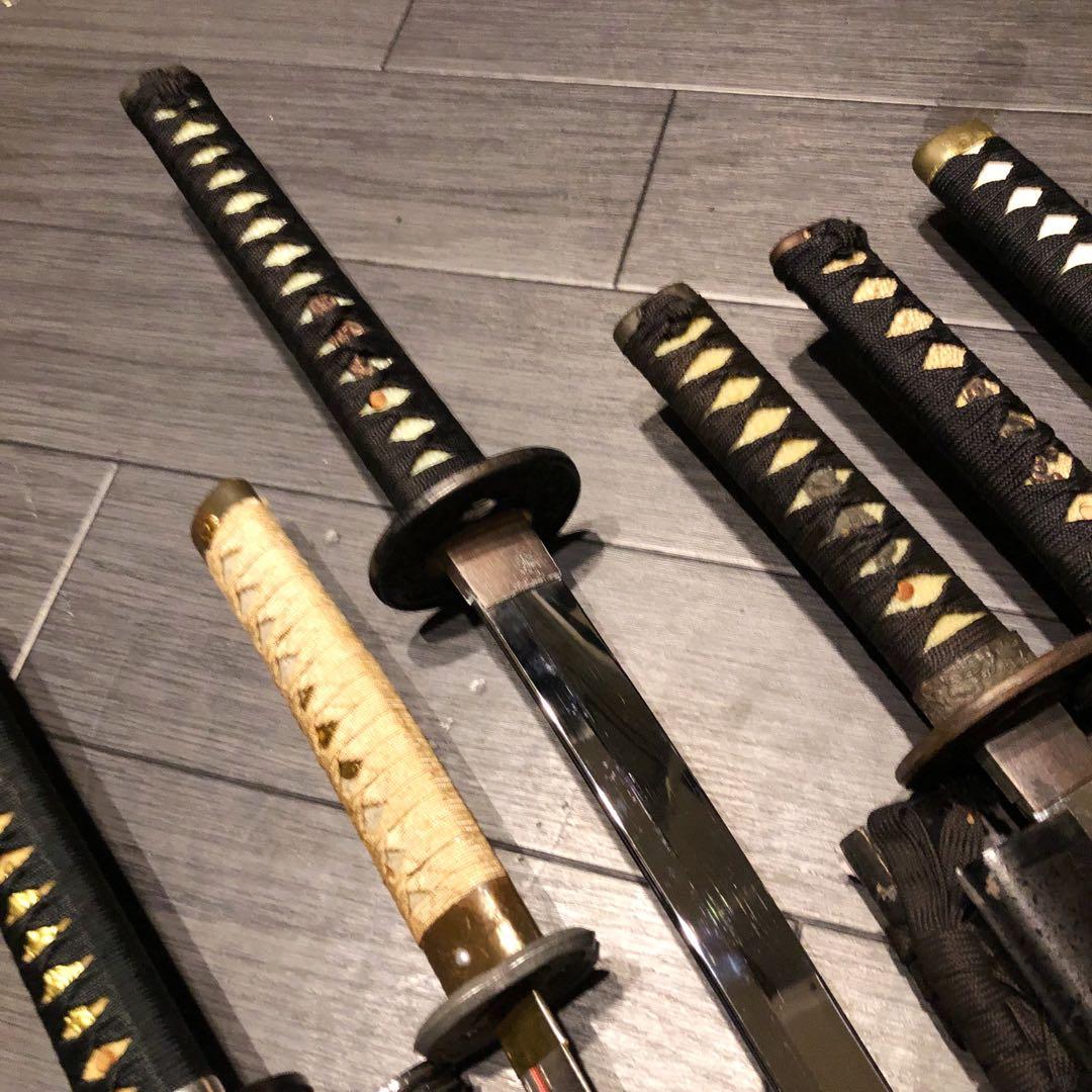 模造刀　大小7本セット　太刀　脇差　骨董品　模擬刀まとめ　鞘なし品あり　刀身