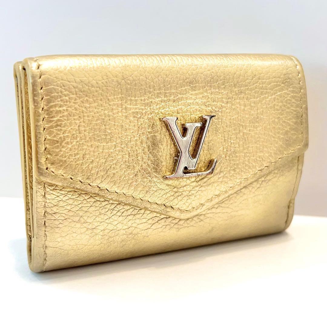ルイヴィトン ポルトフォイユ ロックミニ 折り財布 ゴールド M69059