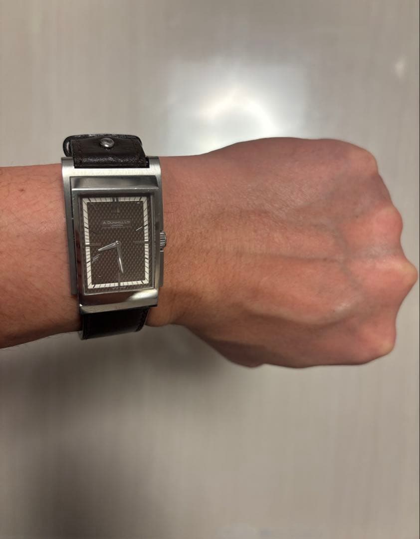 ダンヒル　ドライビングウオッチ　ウェイファー8035 ダークブラウン純正ベルト