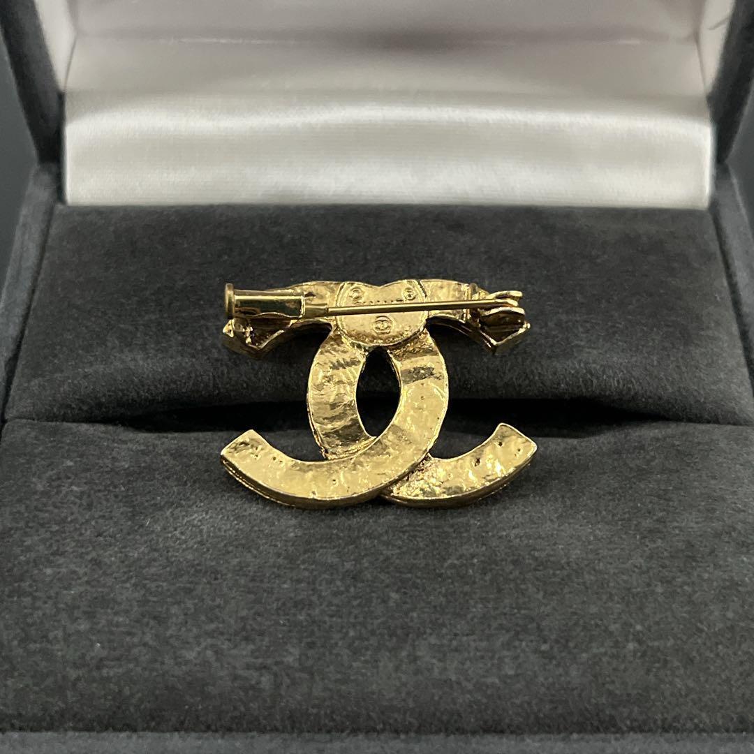 正規品　CHANEL シャネル　ブローチ　ココマーク　ラインストーン　ゴールド