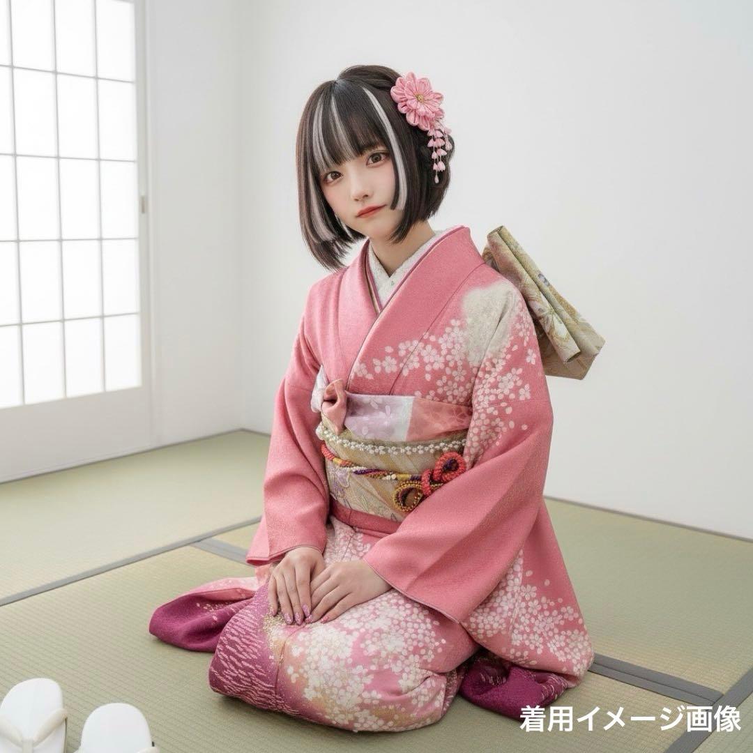 逸品 振袖7点フルセット 京都きもの友禅 桜尽くし 正絹　成人式　結婚式