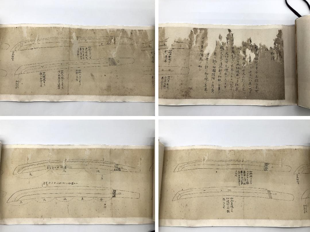 【 安永年間 肉筆刀釼秘傳書 】 巻物表装・誂え箱付き　改元歴史資料