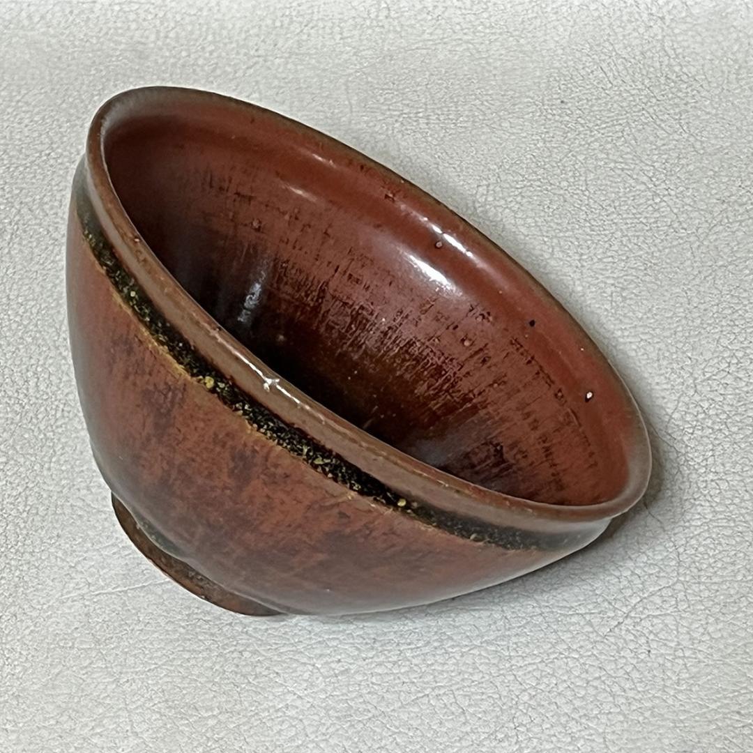 山十窯 加藤光右衛門 瀬戸天目茶碗 共箱 石州流 十六代 片桐貞友 書付