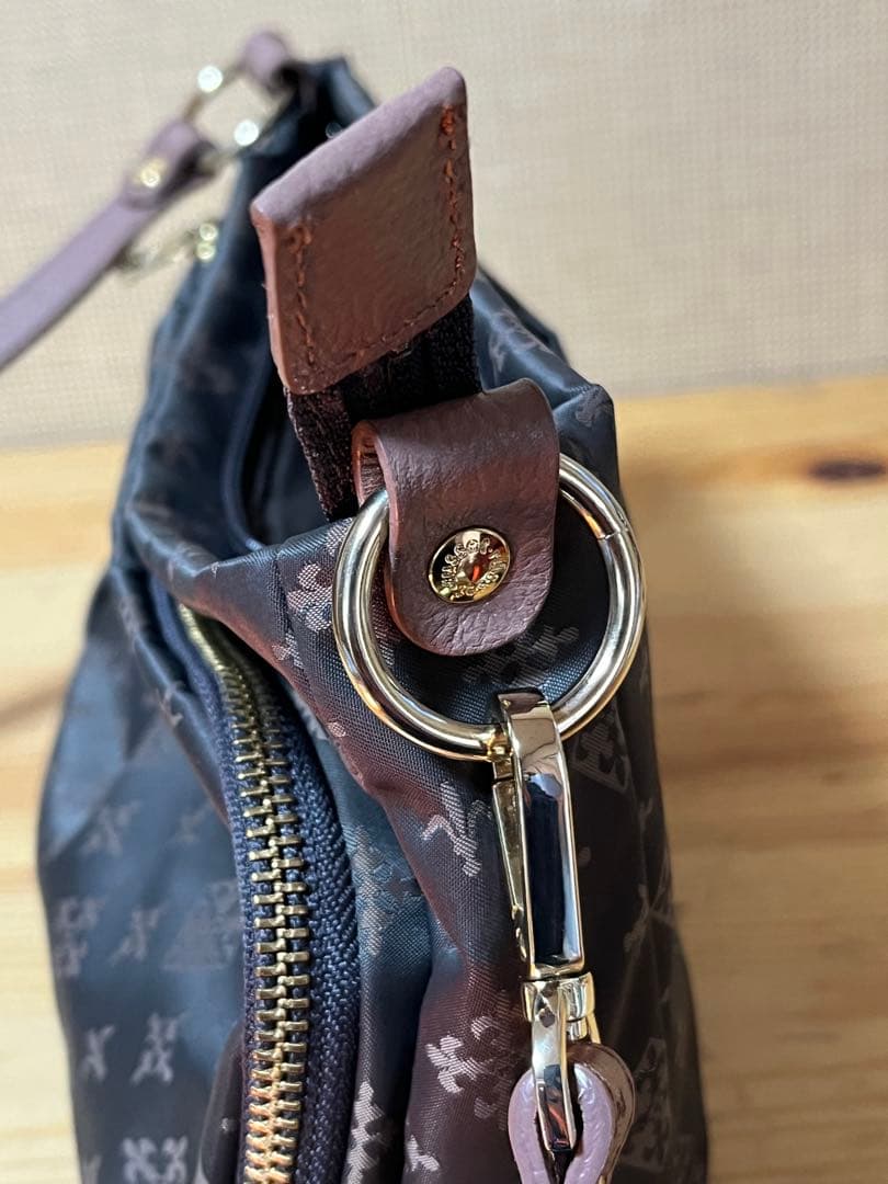 a340/極美品★russet グレー/ピンク ショルダーバッグ