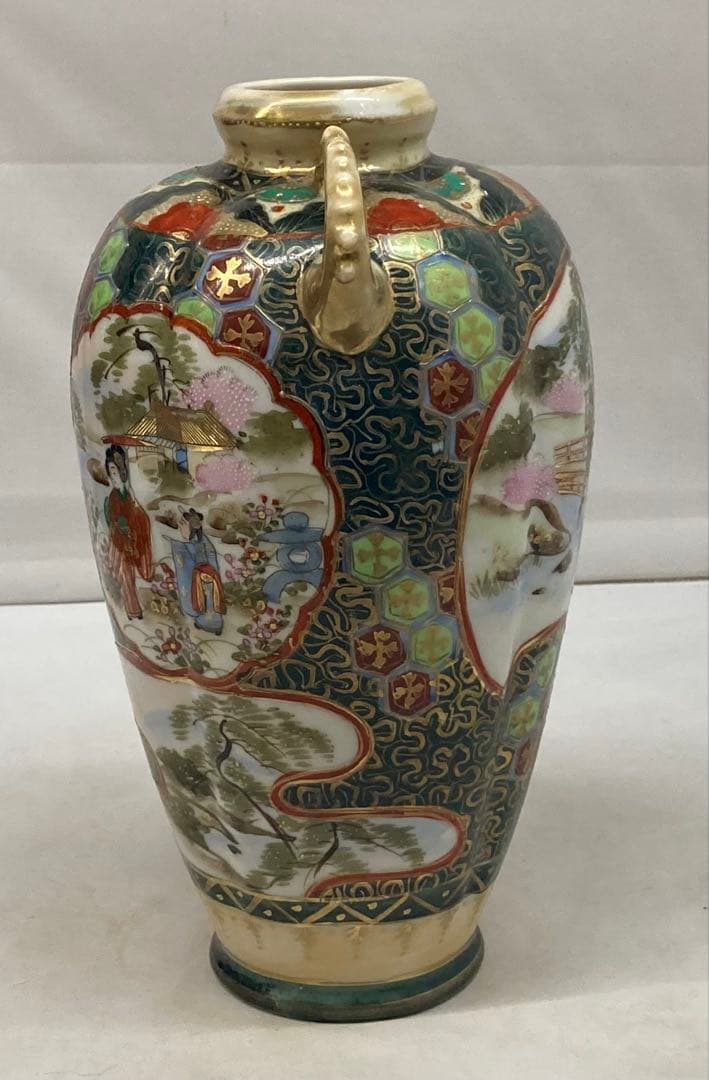 B387s 「名所美人図 花生」ノリタケ　明治時代　輸出　スパイダーマーク