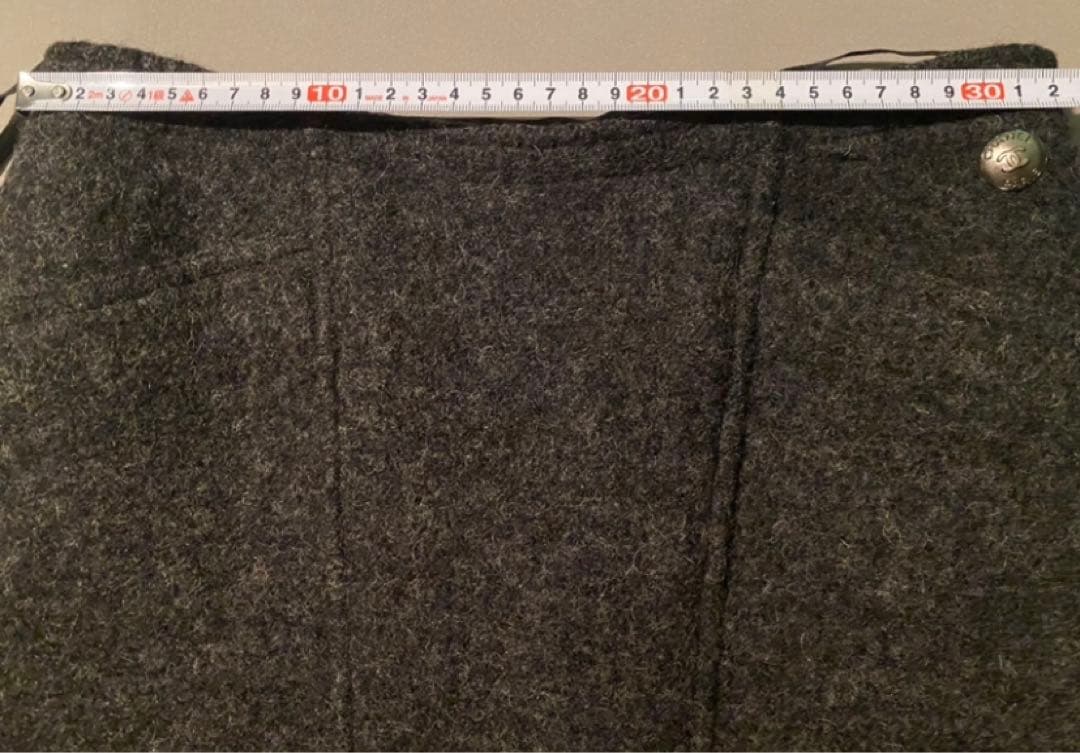 高級 CHANEL シャネル ヴィンテージ ウール スカート97A フランス製