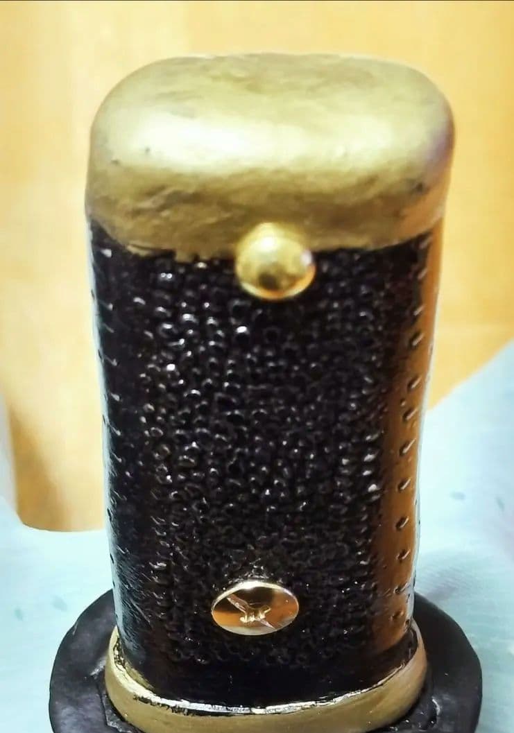 日本刀残欠カスタムナイフ 玉鋼　黒＆金カラー 和風装飾仕上げ 鑑賞 御守 工作