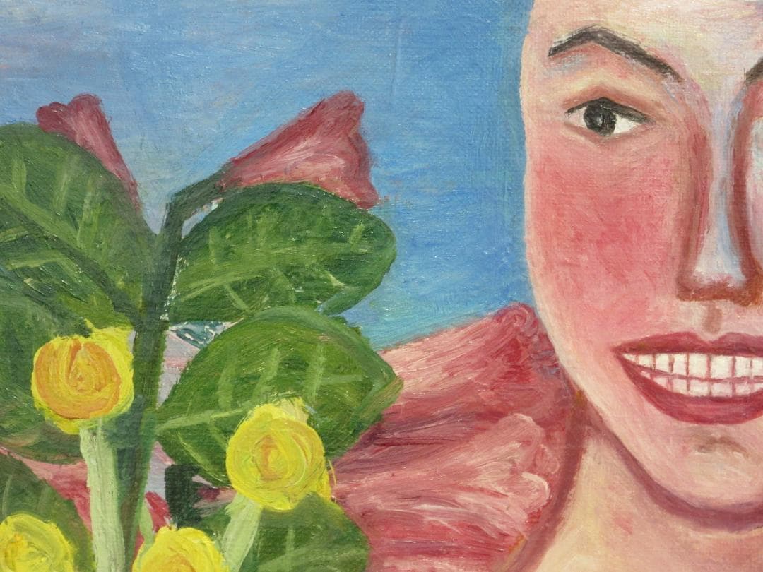 若い女性像・額装済み　キャンバスに油彩画（F10号53×45.5cm）人物画