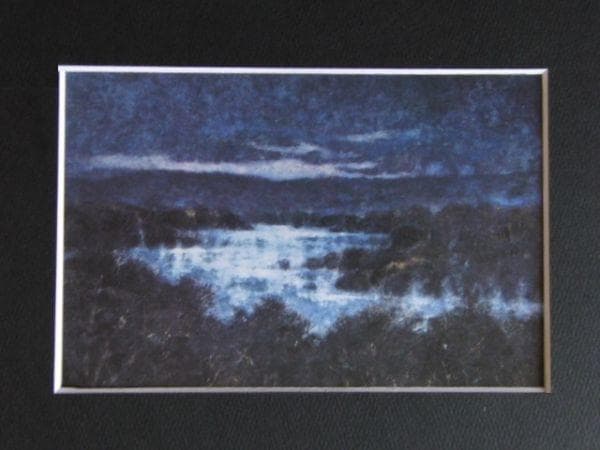 曲子明良、【明けゆく】、希少な額装用画集より、新品額装付、状態良好