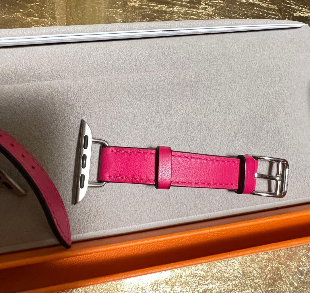 エルメス純正品Apple Watch 40mm生産終了ローズメキシコ二重巻ベルト