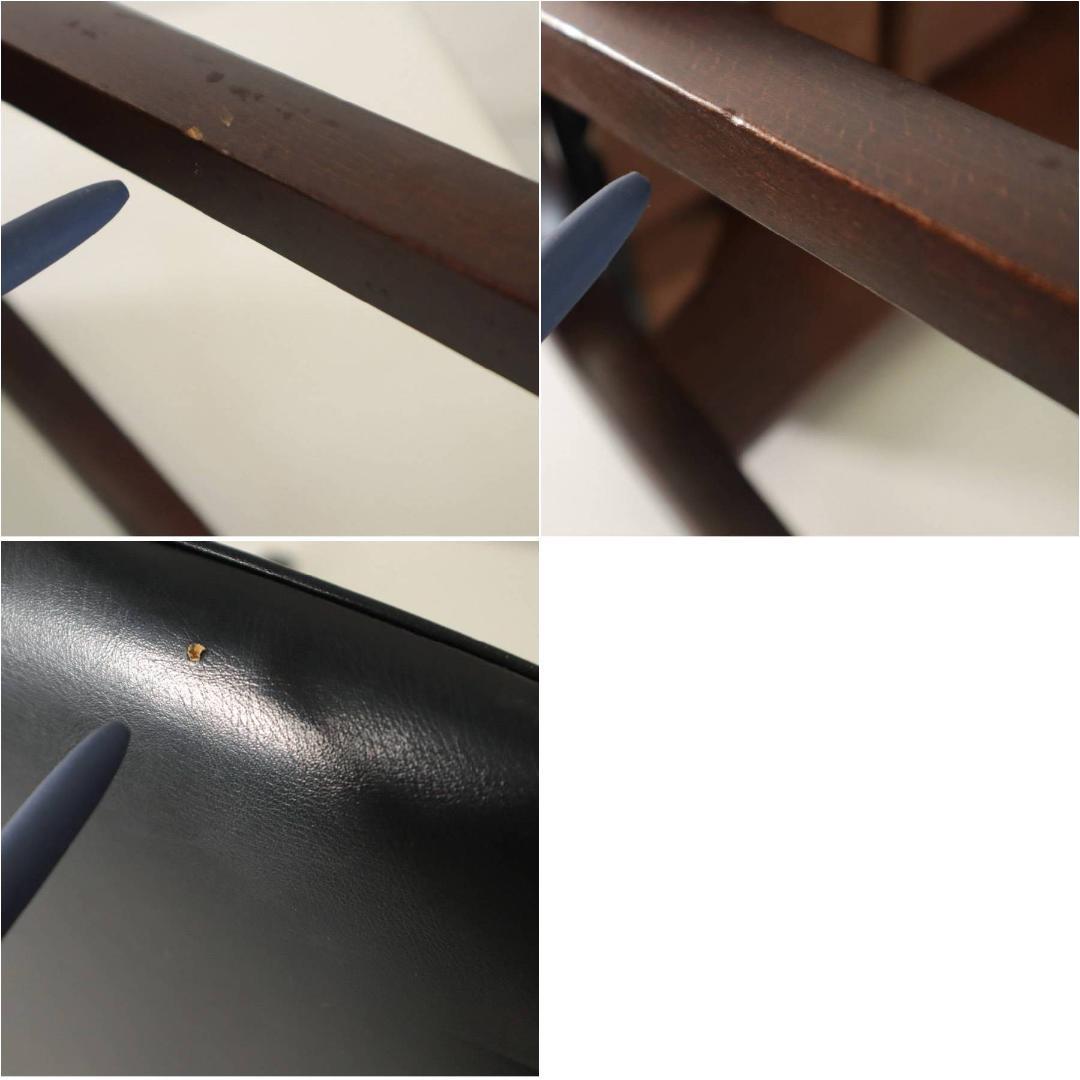 秋田木工 IDC大塚 No.202 剣持勇 スタッキングスツール 黒 PVC④