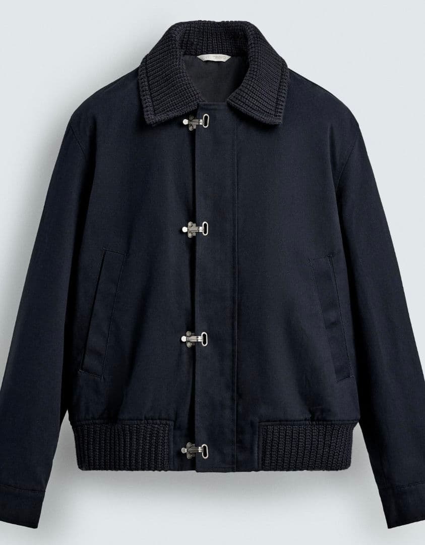 ●ZARA トグルボタンジャケット 新品 XL ネイビーブルー 完売品