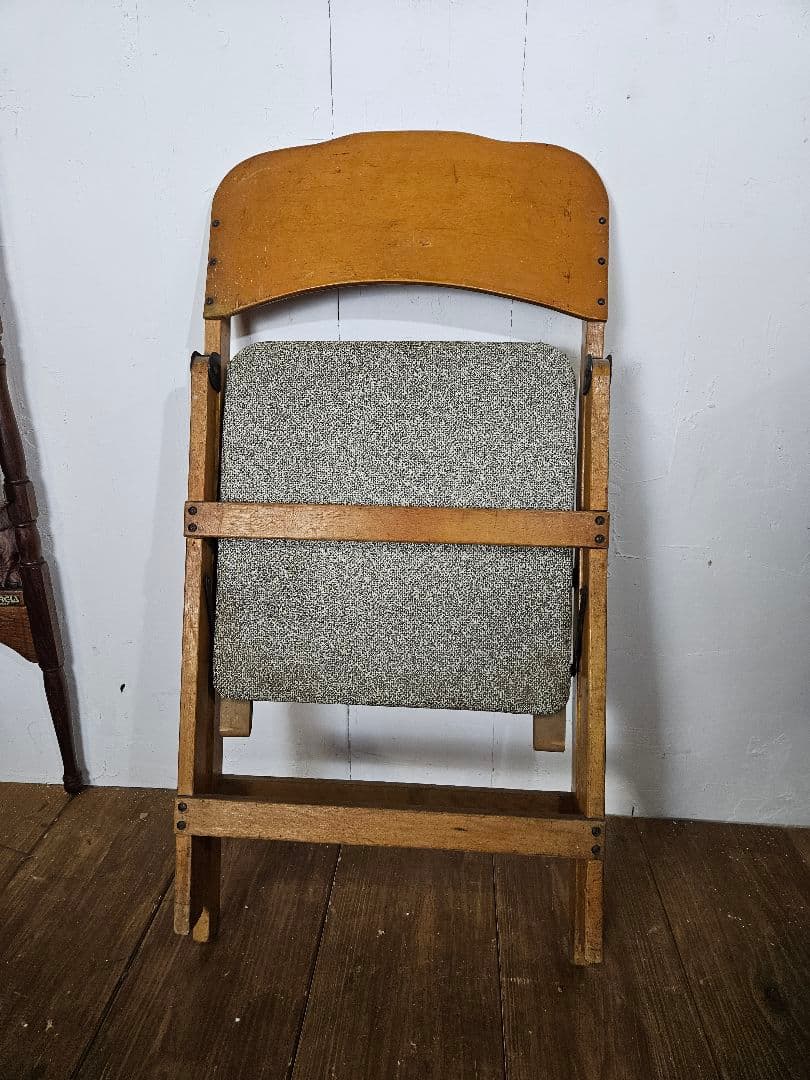 USヴィンテージ フォールディングチェア 木製 折り畳み椅子 古家具