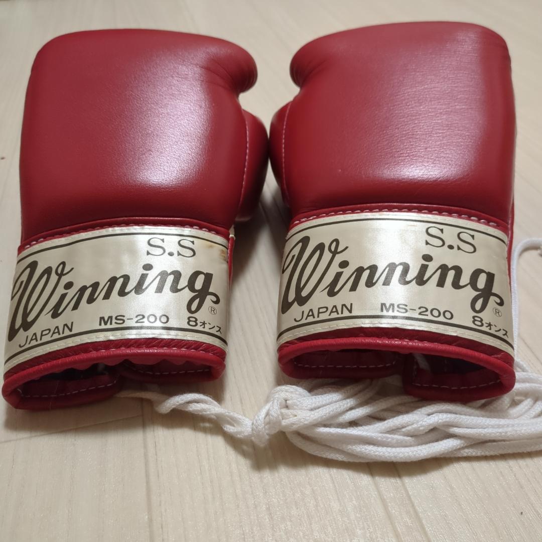 レア 旧ロゴ Winning ボクシンググローブ 8oz 赤 ウイニング 旧ロゴ