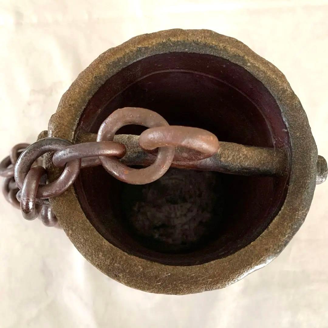 備前焼の手びねりつるべ花入れ