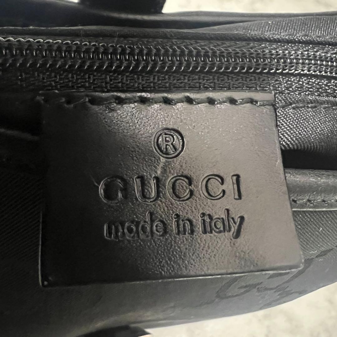 極美品✨グッチ ジャッキー ワンショルダーバッグ GGナイロン ブラック レザー