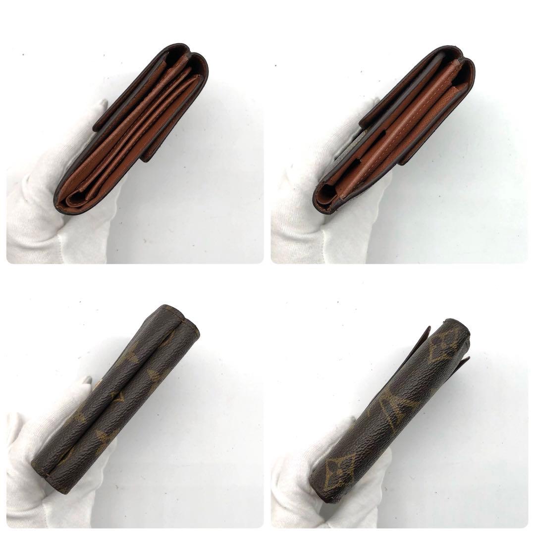 ルイヴィトン モノグラム 三つ折り財布 ポルトモネビエカルトクレディ ブラウン