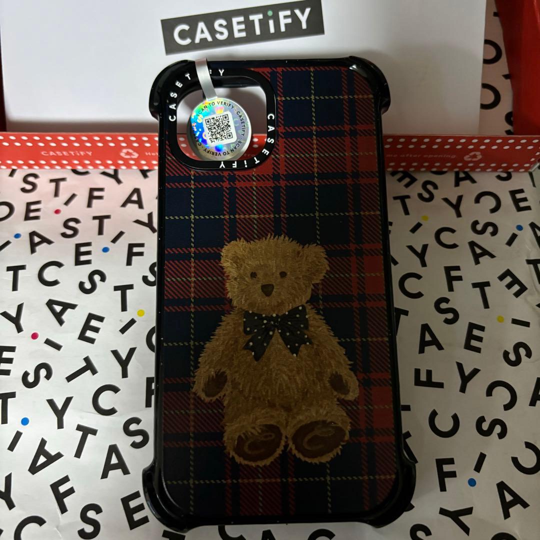 新品未使用casetifyバウンスケース MagSafe対応 チェックテディベア