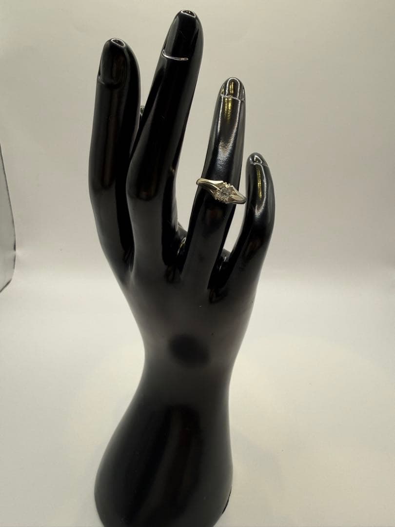 美品　K14WG ジルコニアリング ホワイトゴールド 超音波洗浄器洗浄済み