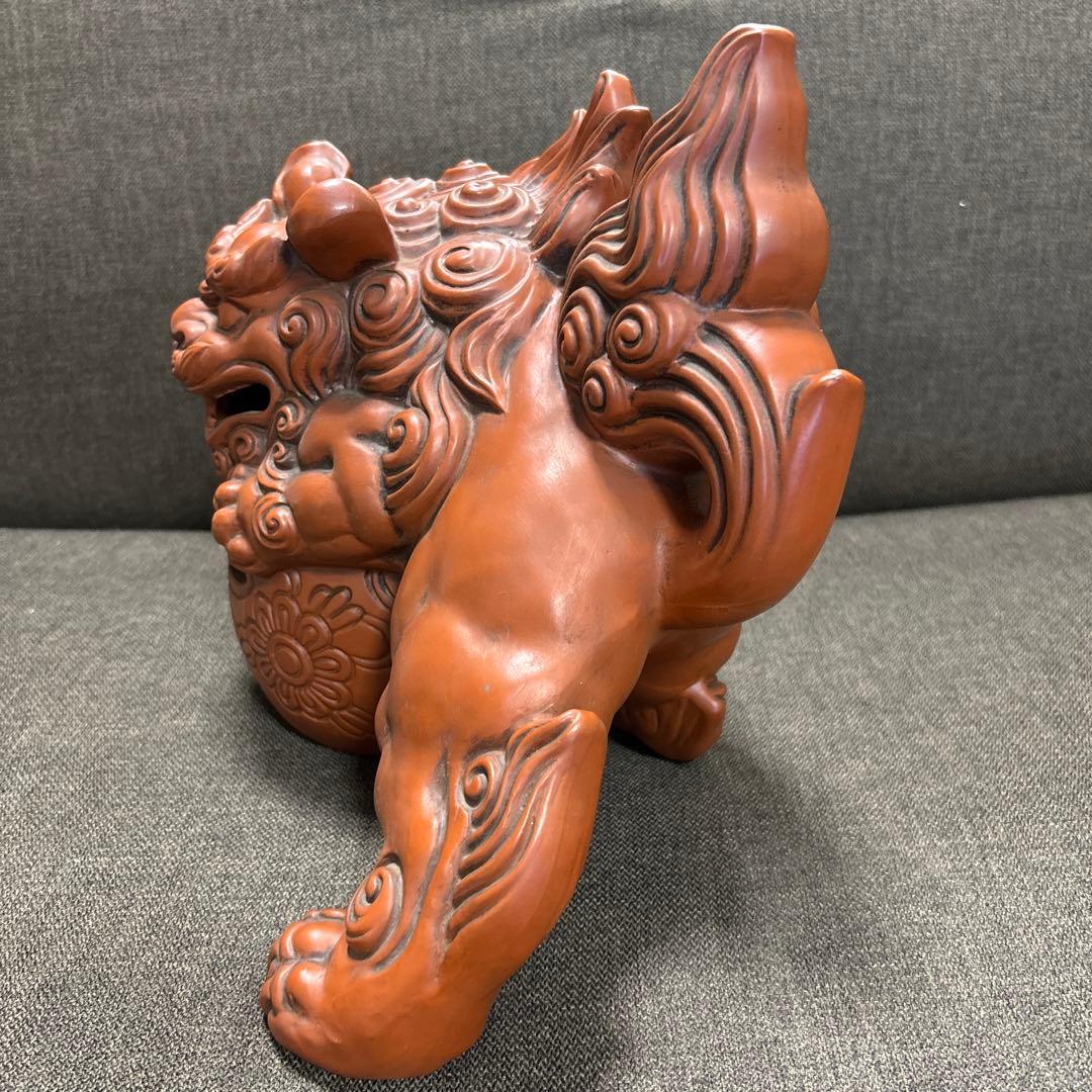 【玉乗り獅子】＊狛犬 陶器 縁起物 唐獅子 床の間飾り 骨董 美術品 伝統工芸