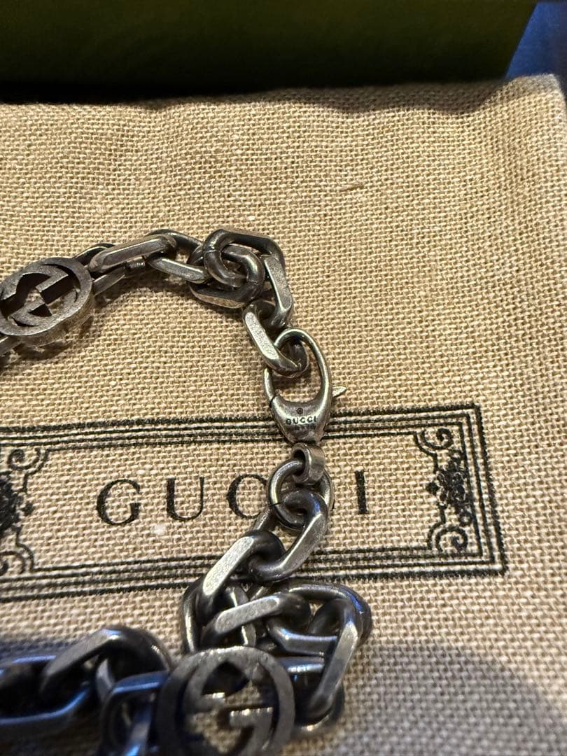 GUCCI グッチ インターロッキン ブレスレット シルバー サイズ18号