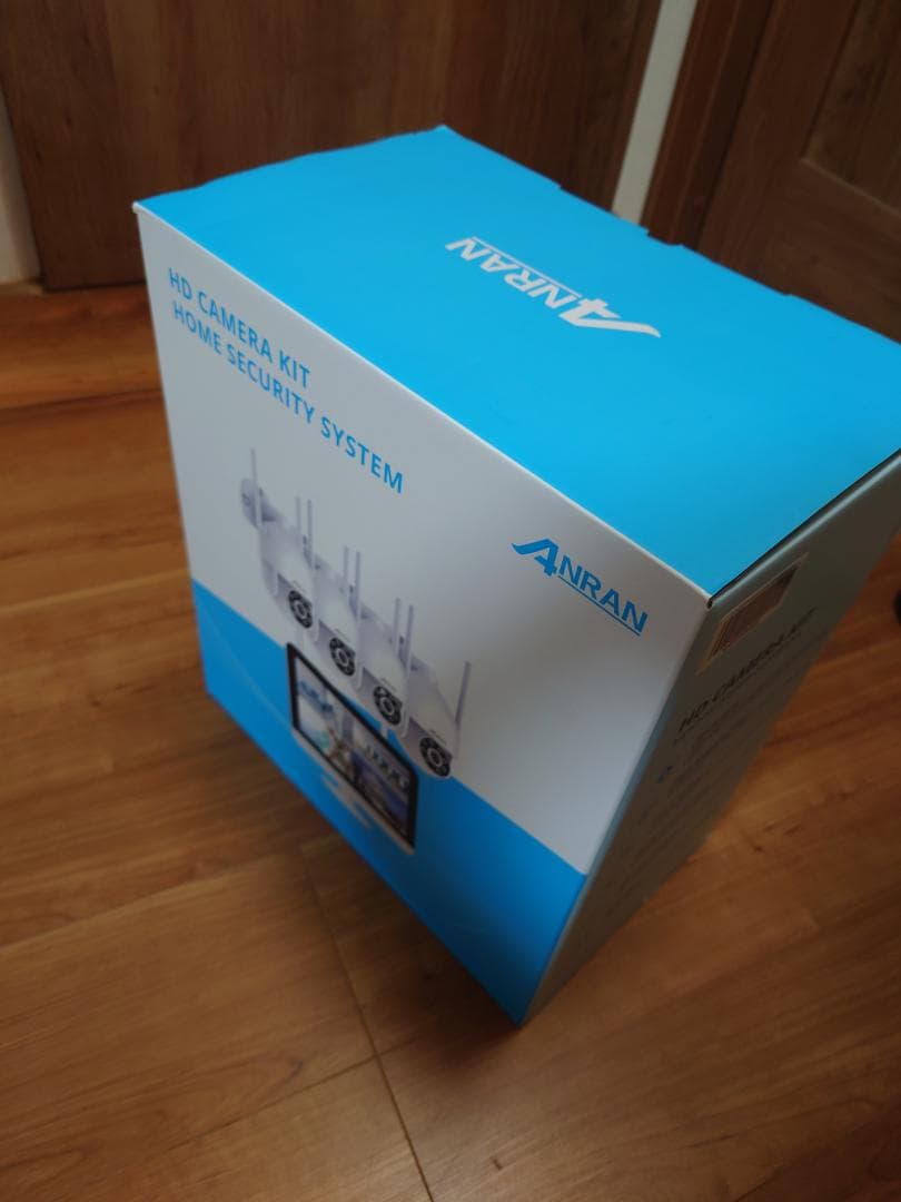 ANRAN ワイヤレス屋外防犯カメラセット 500万画素／360°録画+モニタ付