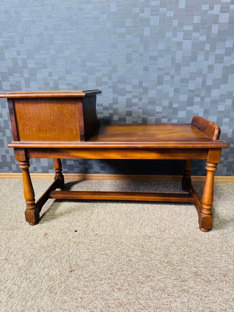 カリモク Karimoku レトロ 家具 テレフォンベンチ チェア 電話台 収納