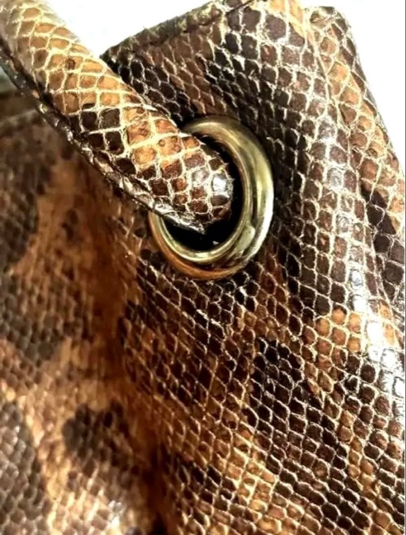 FURLA パイソンレザー バケツ型バッグ