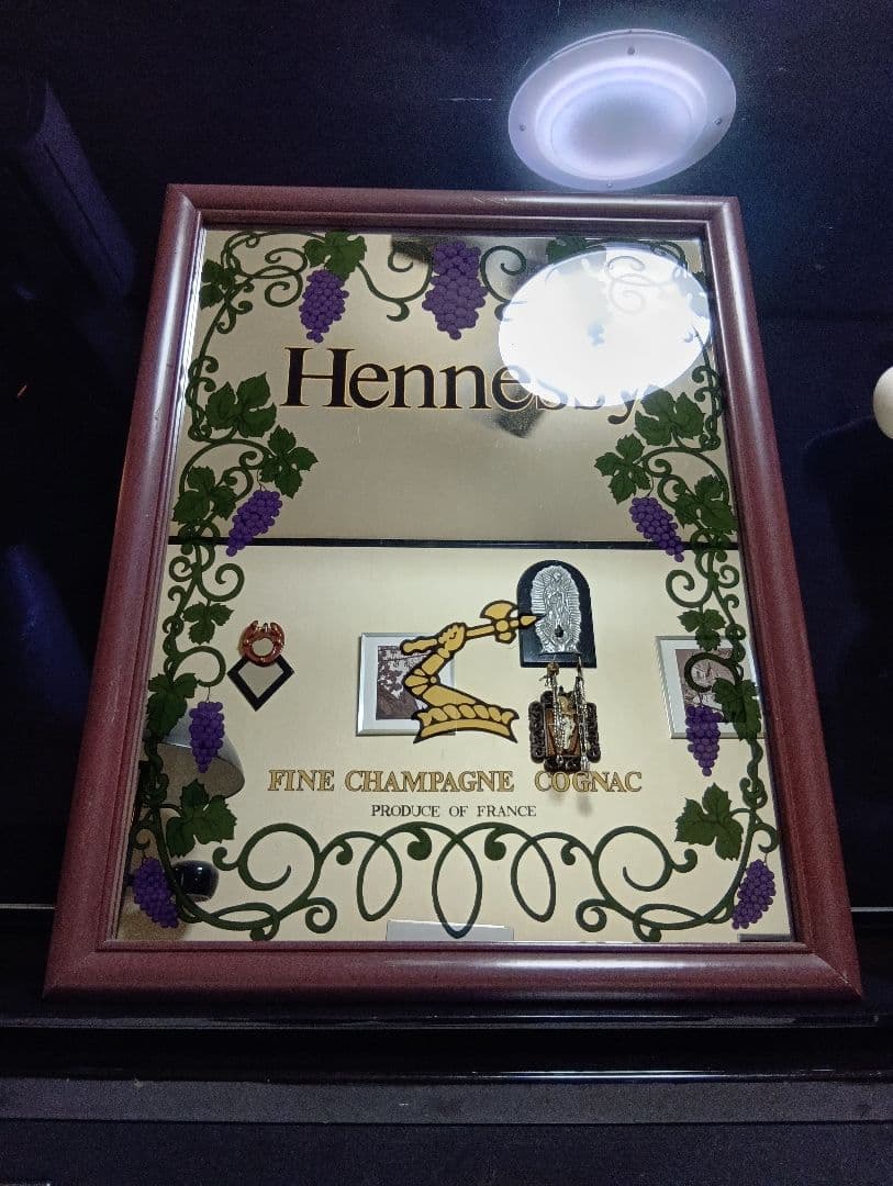 希少型　1980's　非売品　ノベルティ　ヘネシー　パブミラー