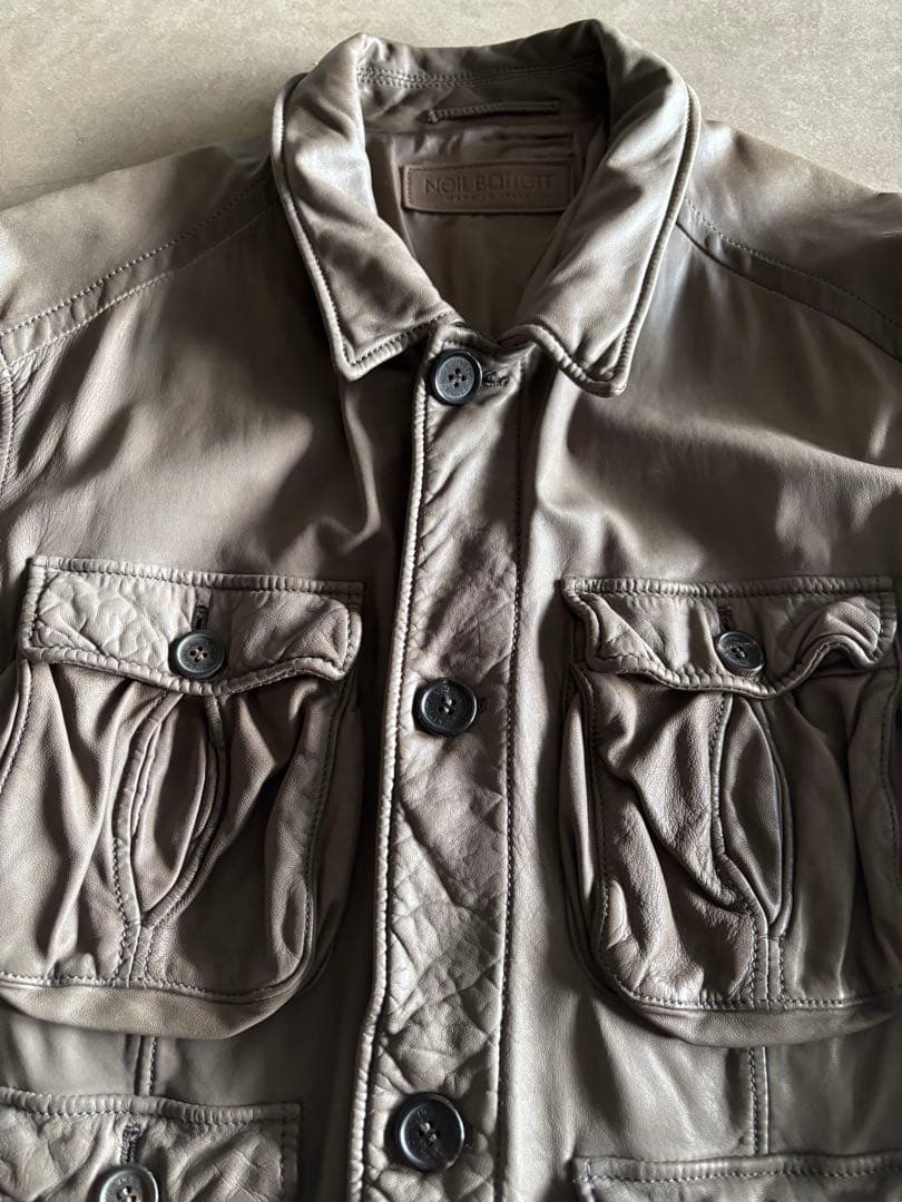 定価約35万円⭐︎ニールバレット⭐︎レザー⭐︎ブルゾン⭐︎グレーベージュ⭐︎ライダース